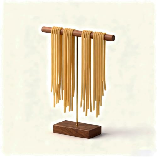 SQOYEI Stor Kapacitet Trä Pastaställ Hållbar återanvändbar, Pastatork för Färsk Hemlagad Spaghetti Pasta Torktumlare Kök(S)