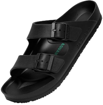 SAGUARO Eva Ciabatte Uomo Donna Pantofole Antiscivolo Clog Nero 44 EU