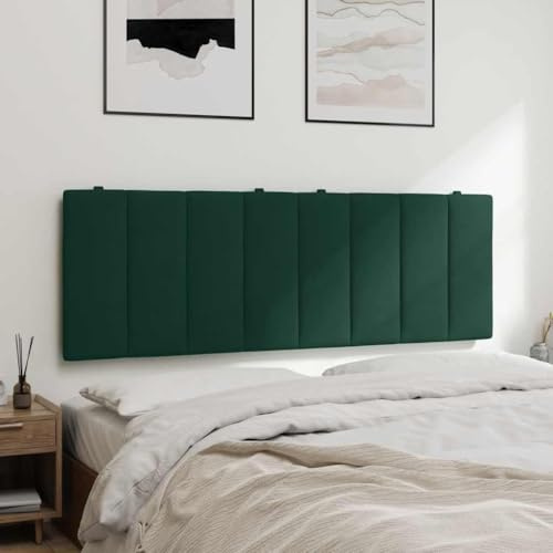 sephironlbb Cuscino per testiera Hanko in velluto verde scuro, 140 cm, imbottito con imbottitura in schiuma, per montaggio a parete, schienale e comfort in camera da letto