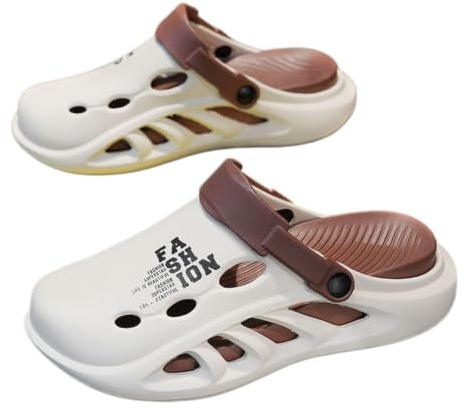 WANGSHUO sommartofflor unisex plattform Eva Clogs glide, upphöjda halkfria sandaler, mjuka avslappnade par tofflor för inomhus utomhus daglig användning – 42 – 43 – beige