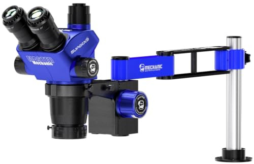 Mechanic Super XS Trinocular Stereo Microscope with M6 Arm 6.5x-45X WF10x25 for Phones Electronic Soldering Welding Tools(Super XS-M6)