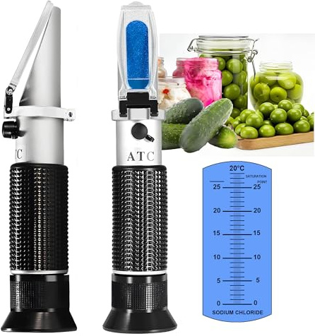 Sodium Chloride Refractometer,V·RESOURCING 0~28% Salt Analyzer Tester Salinometer for Food Salinity Measurement of Pickles