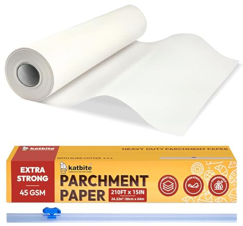 Katbite Rotolo di carta da forno pesante - 38CM x 50M carta da forno per cucinare