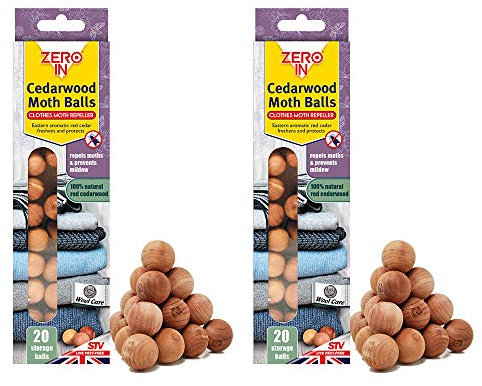 Zero In AMZ031 Cedarwood Balls 20 pack x2, multicolour