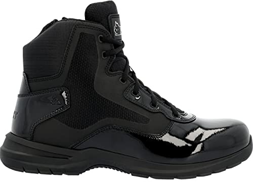 ROCKY Cadet 6 Black Side Zip Public Service Boot, Black, Size 7(M)