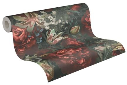A.S. Création Blumentapete mit Rosen Rot Grün PintWalls 385091 Vliestapete Floral 10,05x0,53m Made in Germany