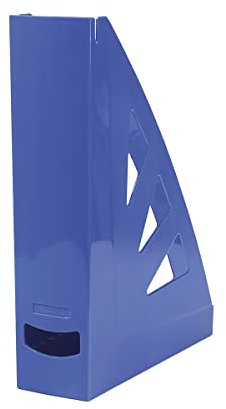 OFFICER PRODUCTS Stehsammler Modernes Design/ 10 Stück / A4 - Farbe: Blau/Hart-Kunststoff/Durchbrochen/Schreibtisch-Organizer für Zeitschriften/Bruchsicher, 21215521-01
