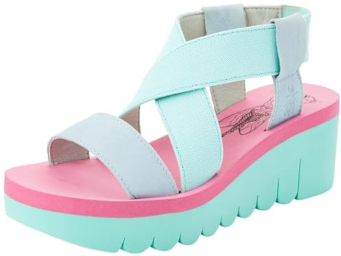 FLY London Damen Yabi922fly Sandale, Himmelblau, Minze, Flieder, 41 EU