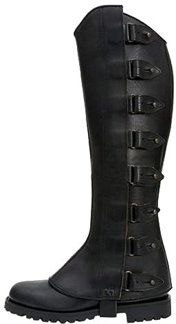 NUMJAW Pirate Accessories for Men's Medieval Boot Covers,Renaissance Pirate Costume Boots Cover,Faux Leather Steampunk Shoes Cover,Viking Warrior Knight Armor Leg Gaiters Cosplay Accessories