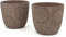 Paire de pots en terre cuite décorés de café | Diamètre 12,5 cm | Pots pour fleurs et plantes d'intérieur et d'extérieur | Porte-pot élégant pour maison, jardin, balcon