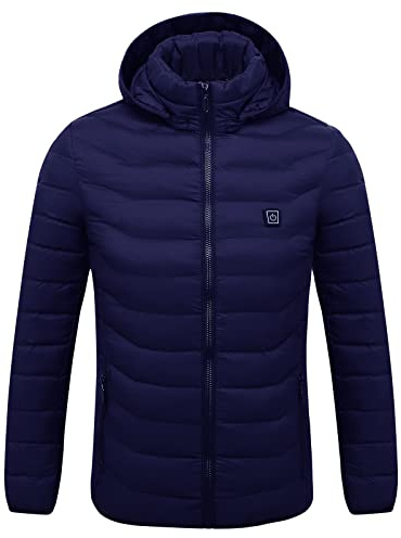 Zeiayuas Veste Chauffante Homme Veste Chauffant USB Vêtements Chauffant Hiver Chaud Manteau Doudoune Veste Capuche avec 8 Zones de Chauffé pour La Chasse en Plein Air, Ski, PêcheL'extérieur Pas Cher