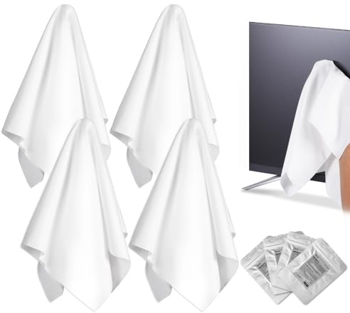 Selens 4 panni in microfibra extra large per la pulizia dello schermo, 40,6 x 40,6 cm, per TV, navigatore auto, VR, computer, elettronica, occhiali, finestrini dell'auto e altro