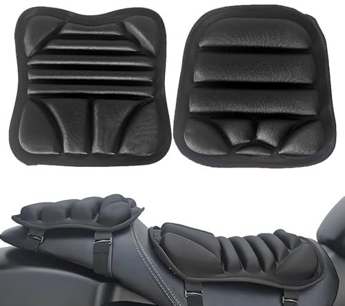 Motorrad-Sitzkissen, 2 Stück, stoßdämpfende Pads, atmungsaktiver Sitzbezug für Passform, ideal für Mountainbiker, bequeme Lösung für lange Fahrten für alle Niveaus