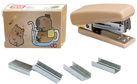 Desk Staple, Handheld Stapler, 3.94x3.15 Inches Portable Cute Capybara Design Staplers, Practical Stapling Tool for School, Home, Offices, Craft, Desktop Organization, Homework, Stationery