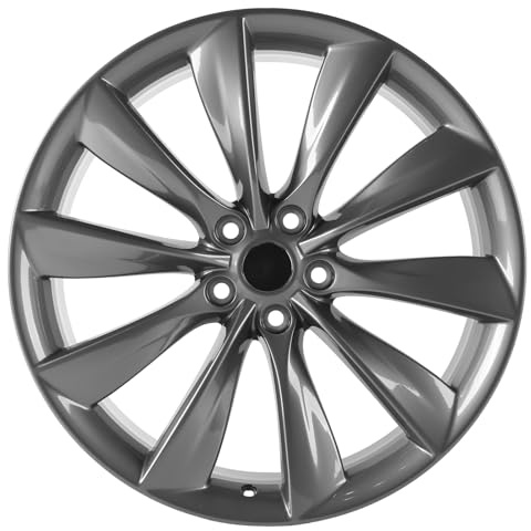 HOLUEKU New 21Inch 21x8.5 inch Charcoal Aluminum Alloy Wheel Rims Fit for Tesla Model S 2012 2013 2014 2015 2016 2017, OEM Design Replacement Rim, 98727 6005868