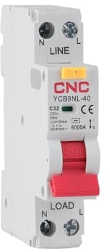 Interrupteur Disjoncteur Miniature Disjoncteur Différentiel 18 Mm 230 V 50/60 Hz 1P+N 6 KA Avec Protection Contre Les Surintensités Et Fuites(6A)