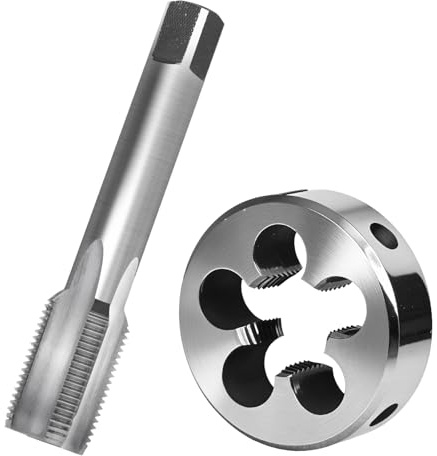 LgowithU Gängad skärning och gängskärjärn M18 x 1,5 mm, HSS Metric gängtapp extern gängskärare set, M18 högergänga fintråd fräs och skärjärn