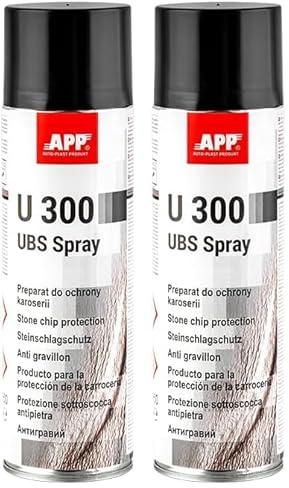 App U300 UBS Spray alla Protezione Sottoscocca Auto | Antipietrisco, Antiruggine e Antirombo Sottoscocca Protezione | Antirombo Sottoscocca Spray in Resina Sintetica e Gomma | 500 ml | Nero