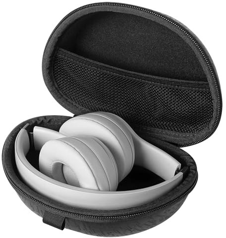Linkidea Headphones Carrying Case Compatible with Beats Solo 4/Solo 3/Solo Pro, Replacement Protective Hard Shell Travel Bag with Cable, Charger Storage (Black)