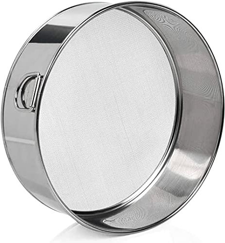 40 Mesh Sieve -15CM (6 Inch, 18/8 Steel) Round Stainless Steel Professional Flour Sieve Powder