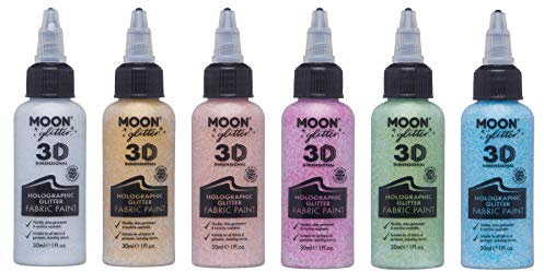 Moon Glitter - Pintura holográfica para Tejidos - 30ml - Set de 6 Colores