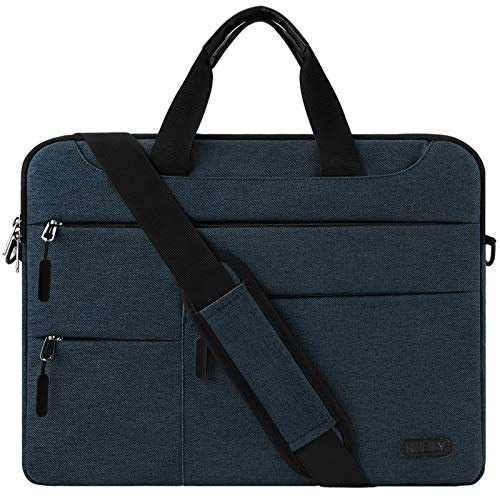 NUBILY Sacoche pour Ordinateur Portable 15.6 Pouces Sac à Main Porte-Documents à Bandoulière Housse Imperméable Homme et Femme Mallette Laptop Bag Gris Foncé