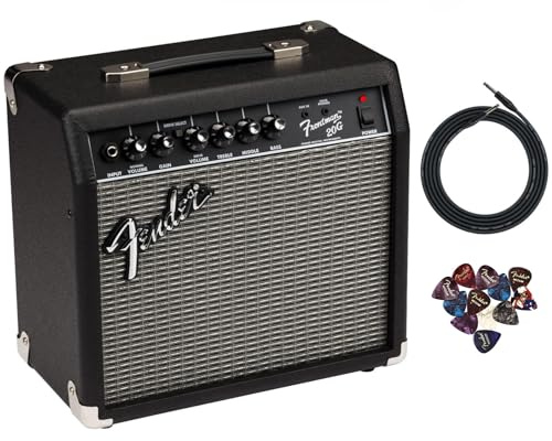 Fender Frontman 20G Guitar Combo Amplifier - Black Bundle with Cable and Austin Bazaar Exclusive 12-Pack Picks