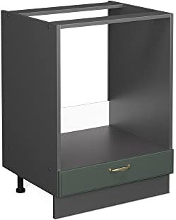 Vicco Herdumbauschrank Fame-Line, Grün-Gold Landhaus/Anthrazit, 60 cm ohne Arbeitsplatte