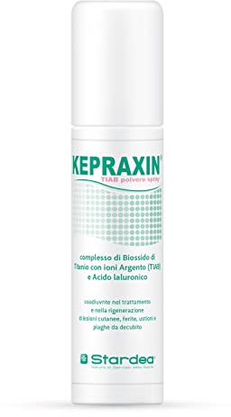 KEPRAXIN® Spray | Dispositivo Medico | Acido Ialuronico | Ioni Argento | Biossido di Titanio | Lesioni Cutanee | Spray 125 ml | Stardea