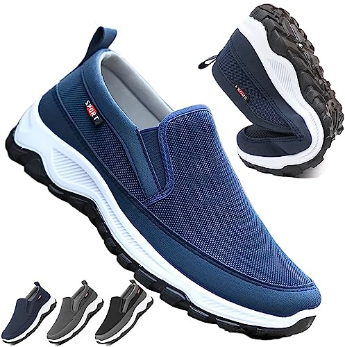 UGIF Chaussure de Marche CNA- Trop, Chaussures Orthopédiques Homme, Chaussures à Enfiler Légères pour Hommes, Baskets Orthopédiques de Marche Vintage de Loisirs, Plimsolls