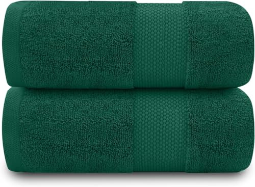 GC GAVENO CAVAILIA Lot de 2 Serviettes de Bain Douces en Coton égyptien - 700 g/m² - Absorbantes l'eau - Vert - 700 g/m²