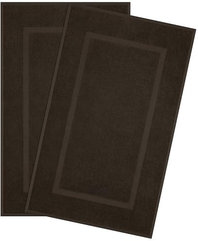 Hammetex Badetuch-Matte 2er Set, 100% Baumwolle Handtuchmatte 900 GSM, Oeko-TEX Zertifiziert, saugfähig & waschbar für Badezimmer, 51x86 cm, Braun