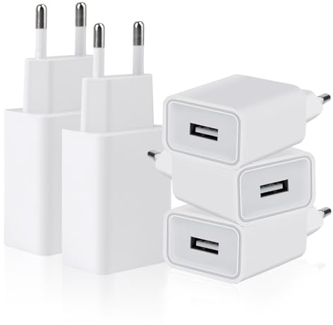 CYIOU 5 Pezzi 5W Caricatore USB 5V1A Presa USB C Adattatore per Telefoni