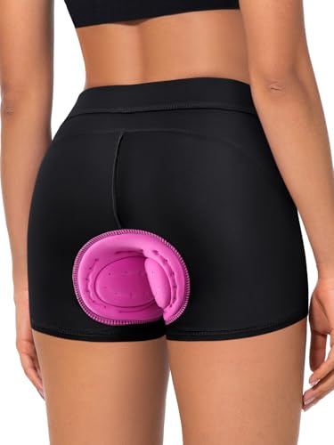 BERGRISAR Women's Cycling Underwear 4D Padded Bike Shorts Biking Bicycle Undershorts Mountain Bike Undershorts Black Small