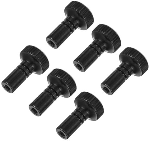sourcing map 6Pcs Lamp Turn Knob On/Off Lamp Switch Replacement Brass Light Switch Knob Lamp Knob Lamp Switch Extension 19mm Length for Lamp Socket Switch, Black