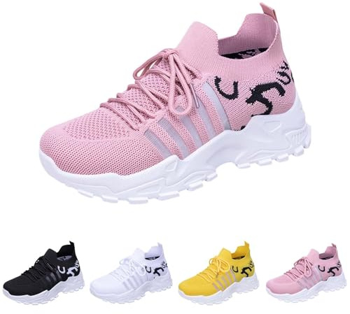 Generisch Scarpe Sportive Traspiranti da Donna, Sneakers Leggere, Scarpe da Corsa, da Tennis, da Jogging, da Tempo Libero, per l'allenamento in Palestra, Colore: rosa., 37 EU