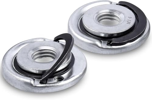SHALLHO 2 st M14 Snabbklämmande Mutter För Vinkelslip, Säkerhetsmutter, Högstyrka Stål, 45 mm Ytterdiameter, Verktyg För Slipmaskin