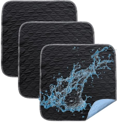 Weciau 3Pcs Entremetidas Lavables Adultos, 50*50cm Empapador Silla para Incontinencia, Acolchado Absorbentes Lavables, Cojín Lavable para Incontinencia, para Sillones, Sillas, Sillas de Ruedas y Sofás