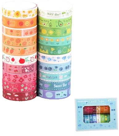 FUHAMJ Confezione Da 20 Washi Tape Vintage Nature Colorato Per Adesivi Scrapbooking Decorazioni E Progetti Creativi Nastri Adesivi Decorativi Per Fai Da Te Washi Tape Scrapbooking