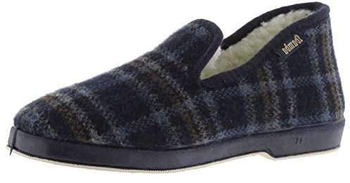 victoria Zapatillas de casa Unisex Wamba Confortable Cuadros & Interior Borreguito & Suela Al Tono 200301M para Adulto Marino 37