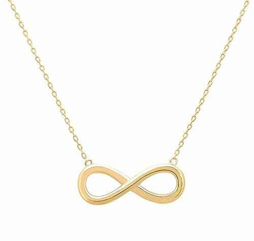 Kritz Collar infinito para Mujer Chapado Oro o Plata o Rosa- Colgante Símbolo infinito y Cadena Ajustable - Joyería Moda Regalo para Chicas