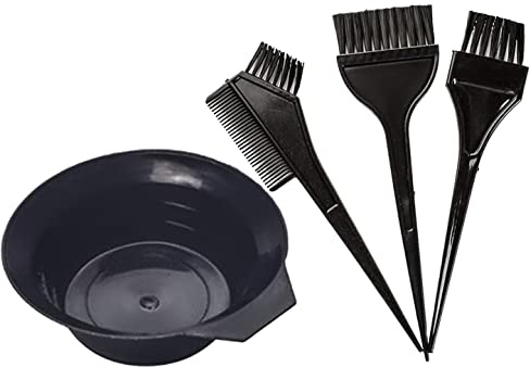 Hair Dye Bowl and Brush Kit DIY Beauty Saloon Kit Hair Tinting Brushes Bleach Mixing Bowl Double sided Coloring Comb and Hair Dyeing Applicator & Styling accessories,Black