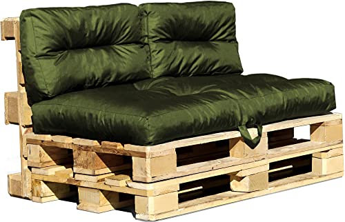 normani wasserdichte Europaletten Sitzkissen Palettenkissen Set Polster Polsterauflage Palettensofa Palettenpolster für Balkon Farbe Khaki