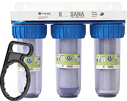 HOOGANA A-CLASS 10 3-Stufen Wasserfilter System für Hauswasser Zisterne Brunnen Pumpe Hauswasserwerk 1 Zoll