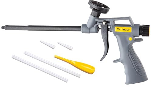 VERLINGER Pistola De Espuma De Poliuretano Pistola Resistente Aplicadora De Espuma Pu Pistola De Aplicación Para Espuma De Construcción Y Adhesivos Herramienta De Calafateo Gris