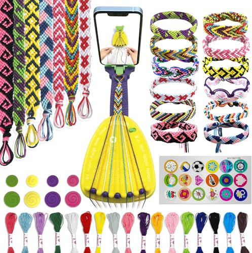 Freundschaftsbänder Bastelset für Mädchen, Freundschaft Armbänder Basteln Flechtset Knüpfset, Kinder 6 7 8 9 10 11 12 Jahre Geburtstagsgeschenk für Kinder Alter 6-12 DIY Bastelspielzeug