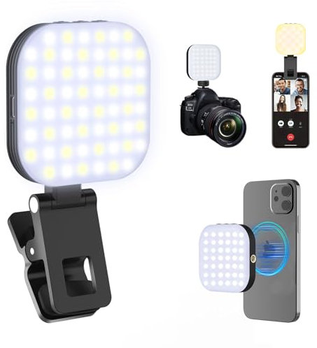 Mini Magnetisches Handy-Selfie-Licht, kompatibel mit iPhone Magsafe, Clip-on-Taschenlicht für Tablet, Laptop, Computer, Zoom, Videoanruf, TikTok, YouTube, Videoaufnahme, Telefonfilmen, Make-up