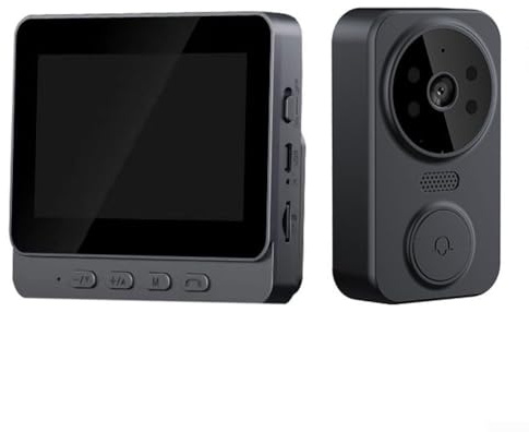 HEBEOT Intercomunicador inalámbrico de video para puerta, pantalla de 4.3 pulgadas, timbre de video inalámbrico, cámara de seguridad para teléfono, intercomunicador de video bidireccional