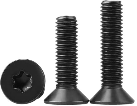 Qrity 50 Piezas Tornillos de Cabeza Avellanada, M4 x 12mm Torx Tornillos, Tornillos de Máquina, Tornillos Cabeza Plana Tornillo de Acero Al Carbono