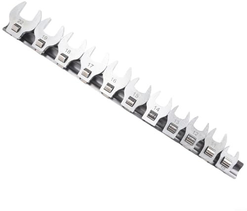 HEIBTENY 11 Stück Schraubenschlüssel-Set, Beweglicher offener Ratschenschlüssel mit austauschbaren Köpfen, Metrisch Wrench Set (3/8 Zoll)